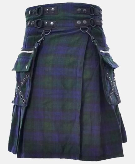 Cato Black Watch Utility Style Tartan Kilt
