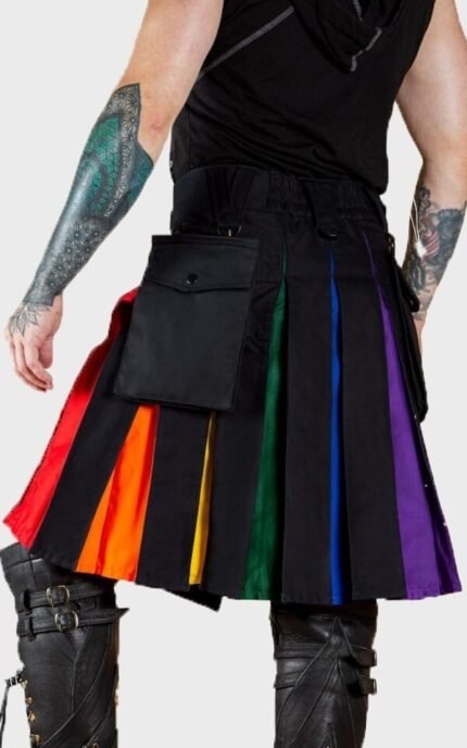 Man Rainbow Pride Hybrid Utility Kilt