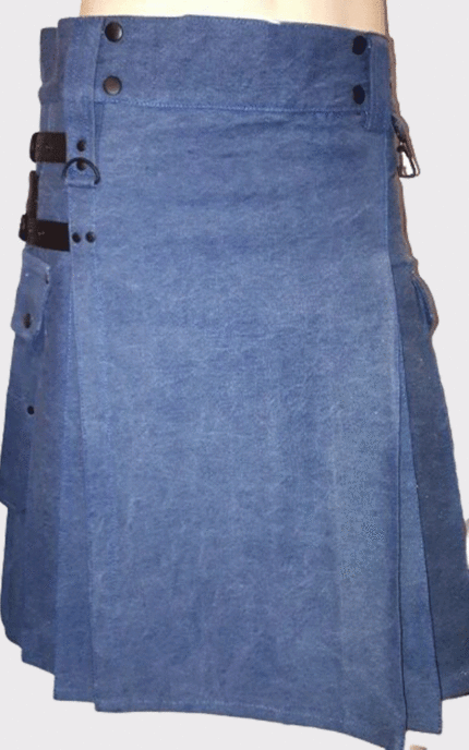 Men Blue Denim Kilt