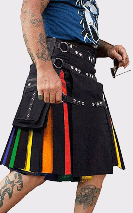 Scottish Modern Cargo  Rainbow Kilt