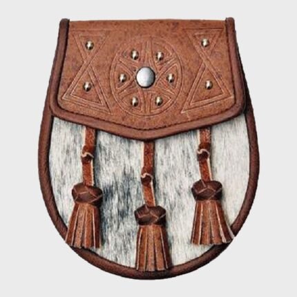 Semi Dress Natural Calfskin Khaki Circular Studded Sporran