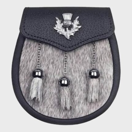 Semi Dress Natural Calfskin Sporran Thistle Badge
