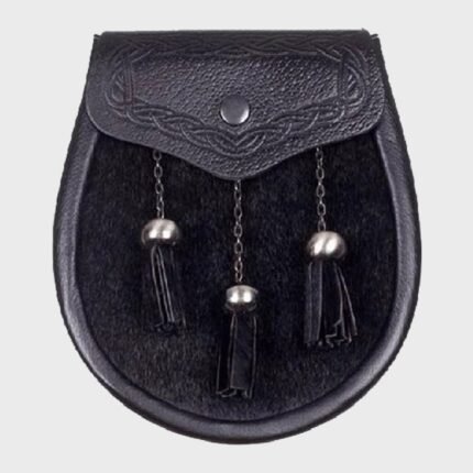 Semi Dress Black Calfskin Celtic Design Sporran